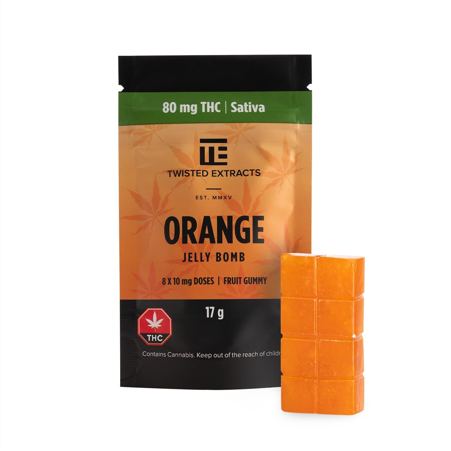 Twisted Extracts Jelly Bomb (80mg THC) — Orange