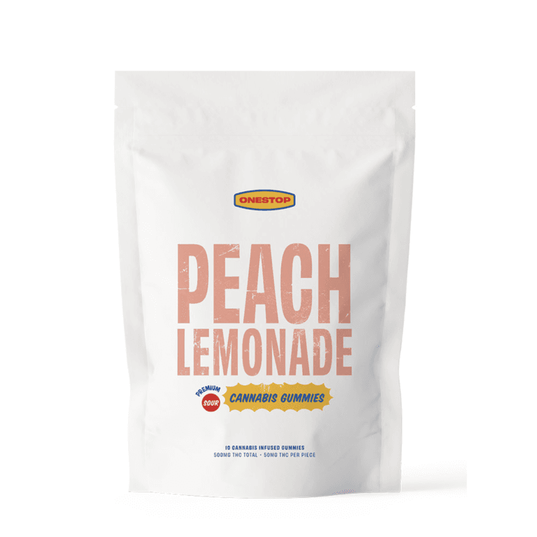 OneStop THC Gummies (500mg) — Sour Peach Lemonade