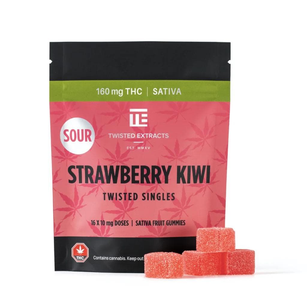 Twisted Extracts Twisted Singles (160mg THC) — Sour Strawberry Kiwi
