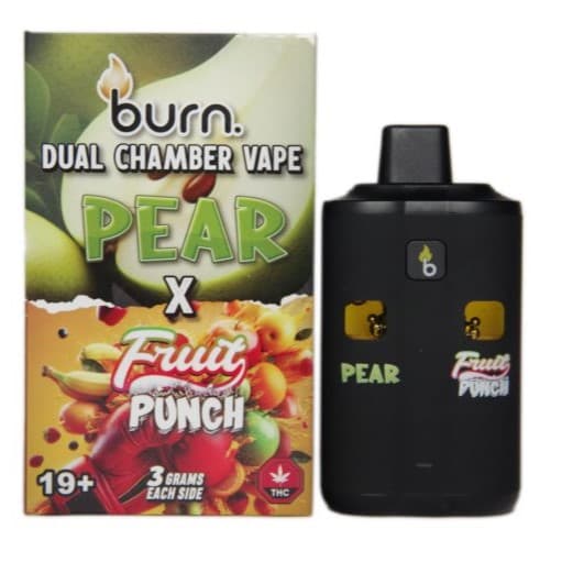 Burn 6 Gram Dual Chamber Disposable Vape (3+3 Gram) — Pear + Fruit Punch