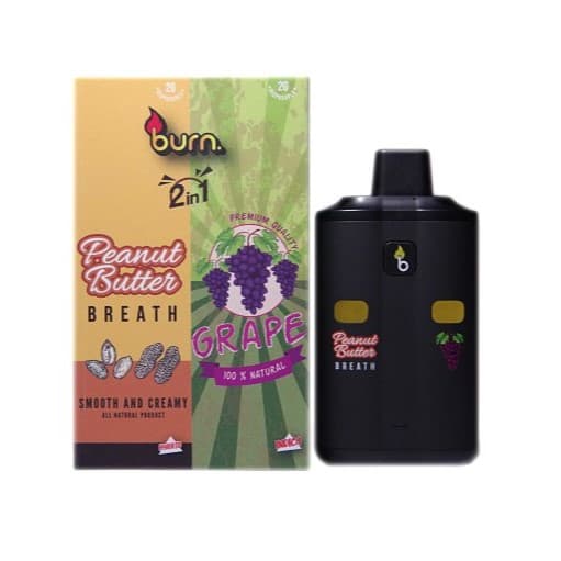 Burn Dual Chamber Vape (2 Grams + 2 Grams) — Peanut Butter Breath X Grape