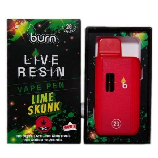 Burn Live Resin Disposable Vapes (2 Gram) — Lime Skunk