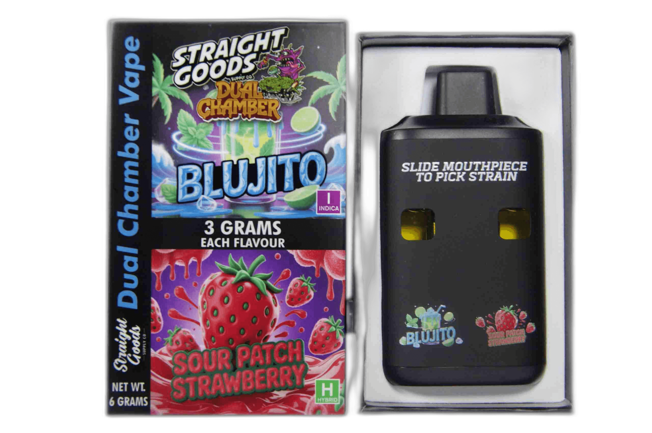 Straight Goods Supply Co Vape (3 Grams + 3 Grams) — Blujito + Sour Patch Strawberry