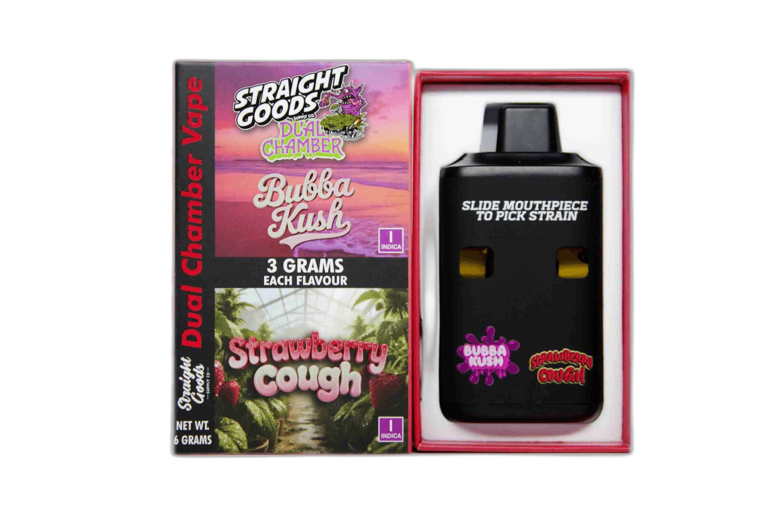 Straight Goods Supply Co Vape (3 Grams + 3 Grams) — Bubba Kush + Strawberry Cough