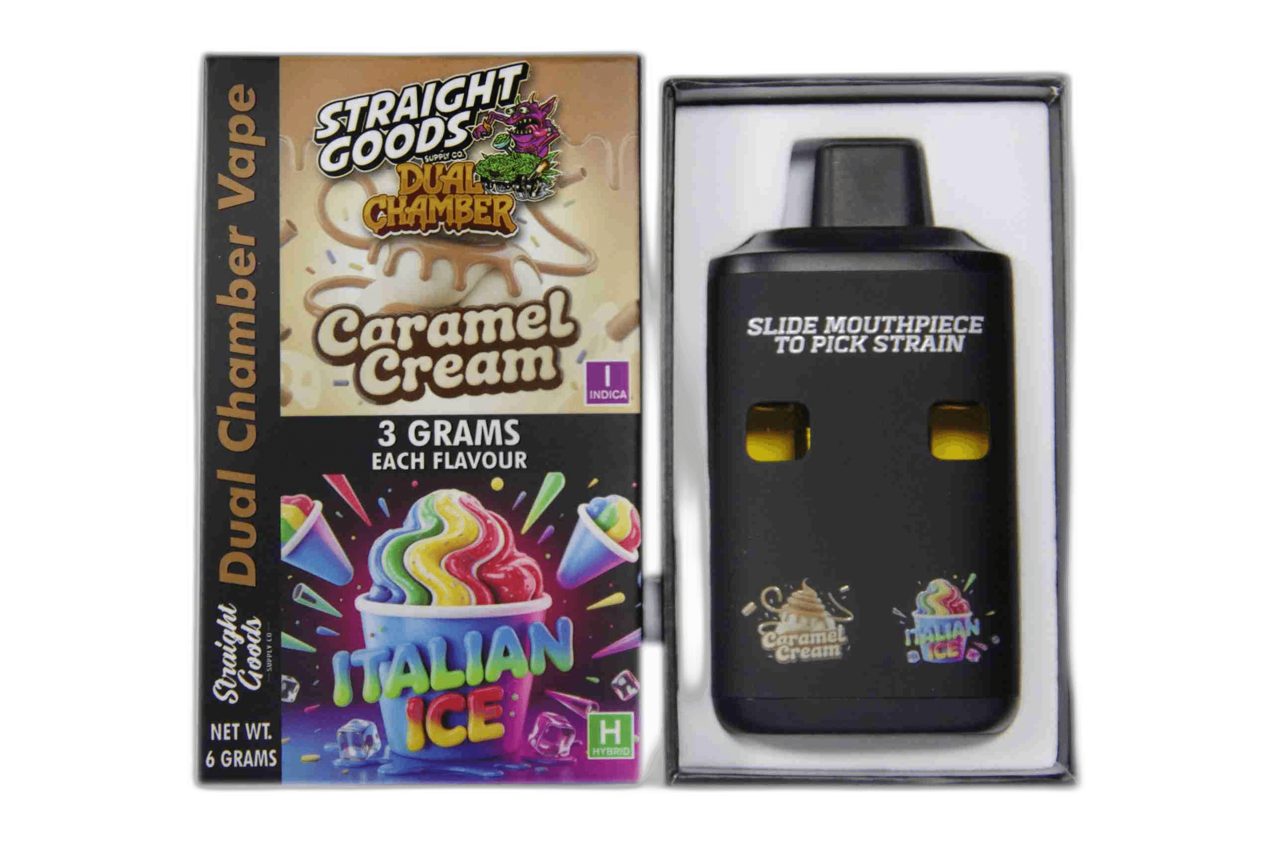 Straight Goods Supply Co Vape (3 Grams + 3 Grams) — Caramel Cream + Italian Ice