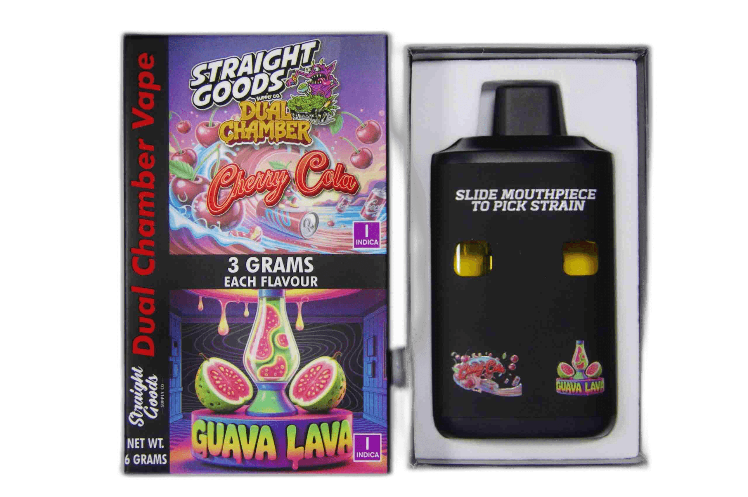 Straight Goods Supply Co Vape (3 Grams + 3 Grams) — Cherry Cola + Guava Lava