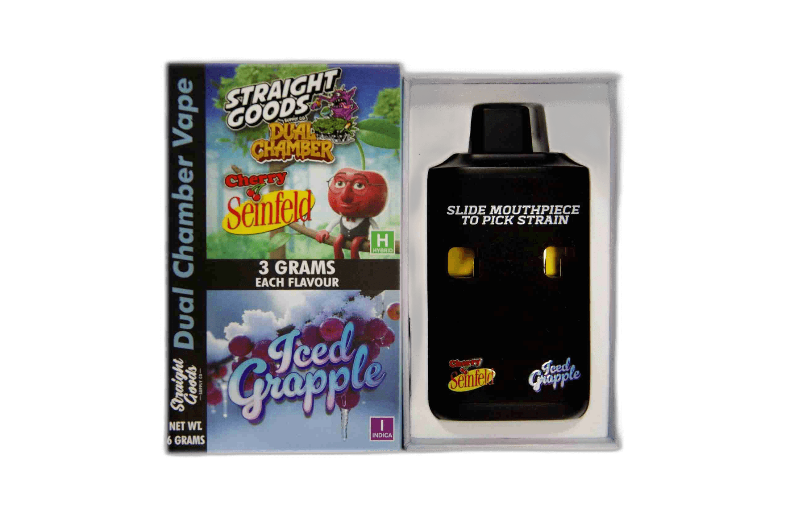 Straight Goods Supply Co Vape (3 Grams + 3 Grams) — Cherry Seinfeld + Iced Grapple