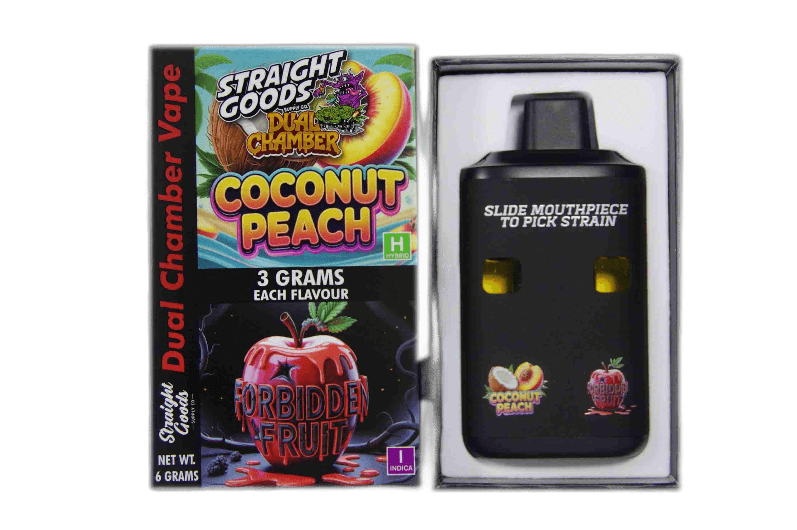 Straight Goods Supply Co Vape (3 Grams + 3 Grams) — Coconut Peach + Forbidden Fruit
