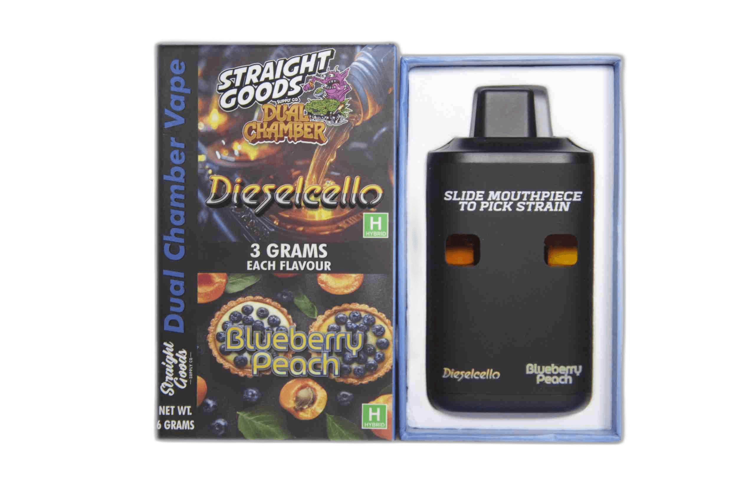 Straight Goods Supply Co Vape (3 Grams + 3 Grams) — Dieselcello + Blueberry Peach