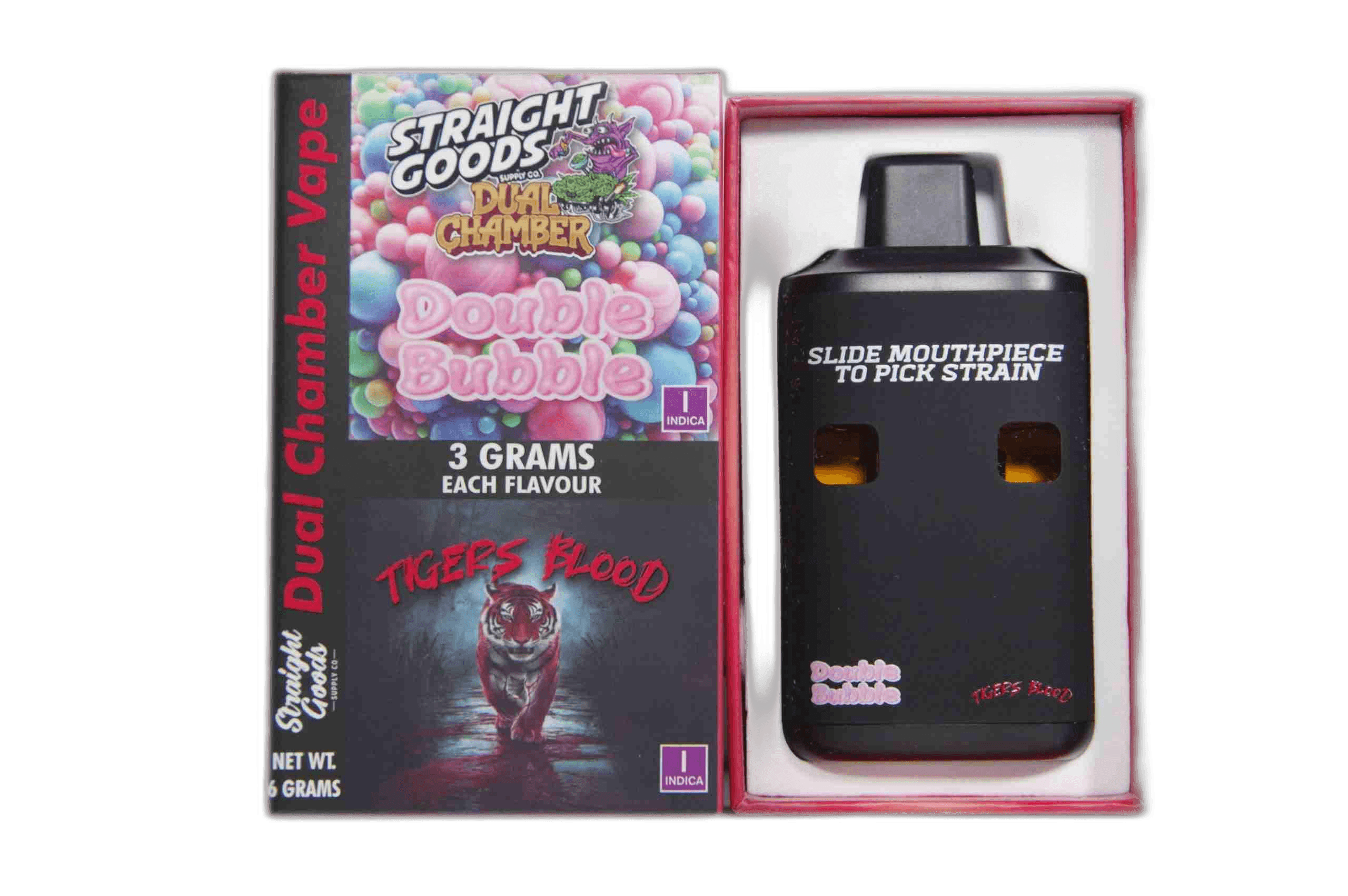 Straight Goods Supply Co Vape (3 Grams + 3 Grams) — Double Bubble OG + Tiger Blood