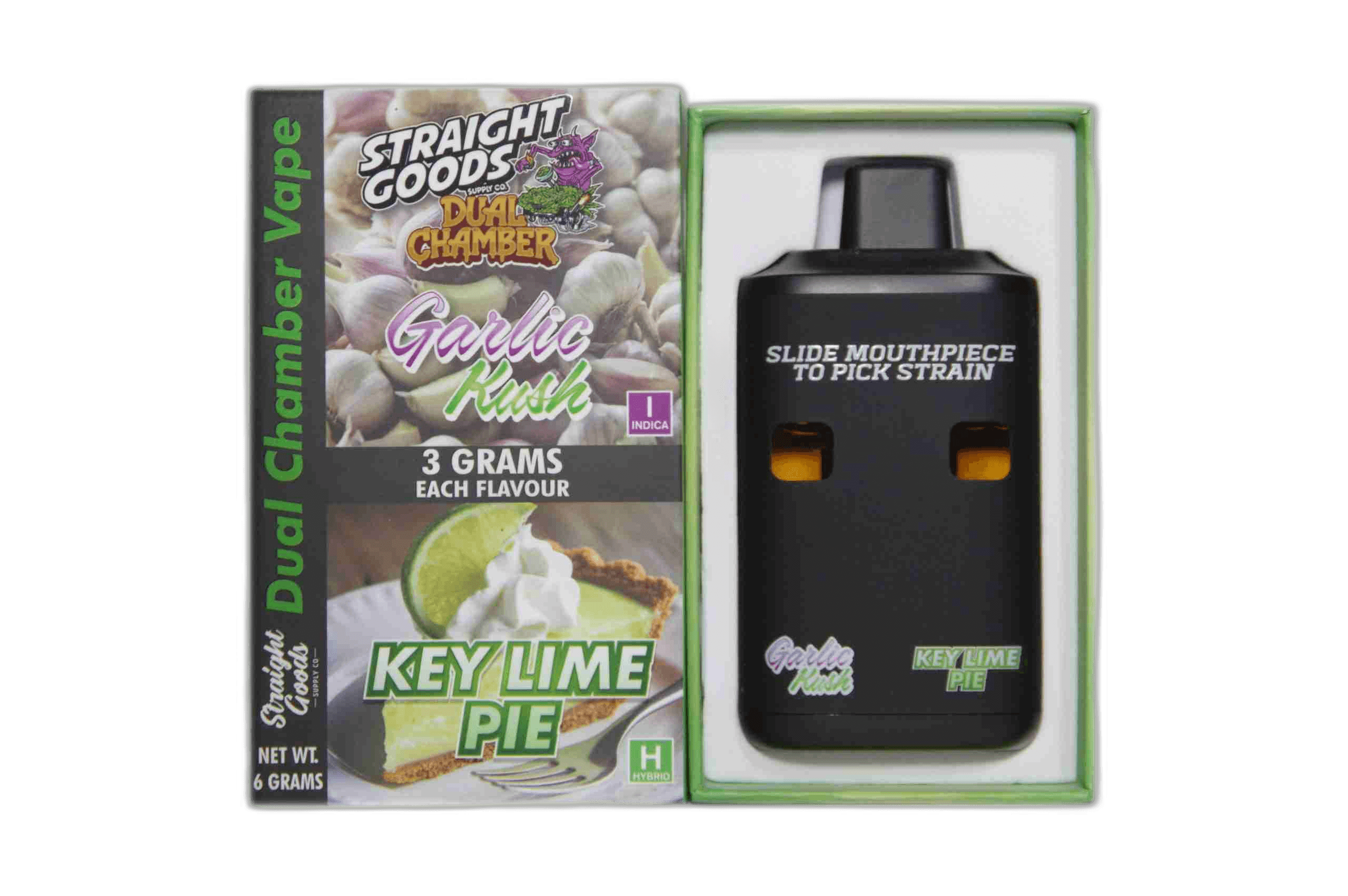 Straight Goods Supply Co Vape (3 Grams + 3 Grams) — Garlic Kush + Key Lime Pie