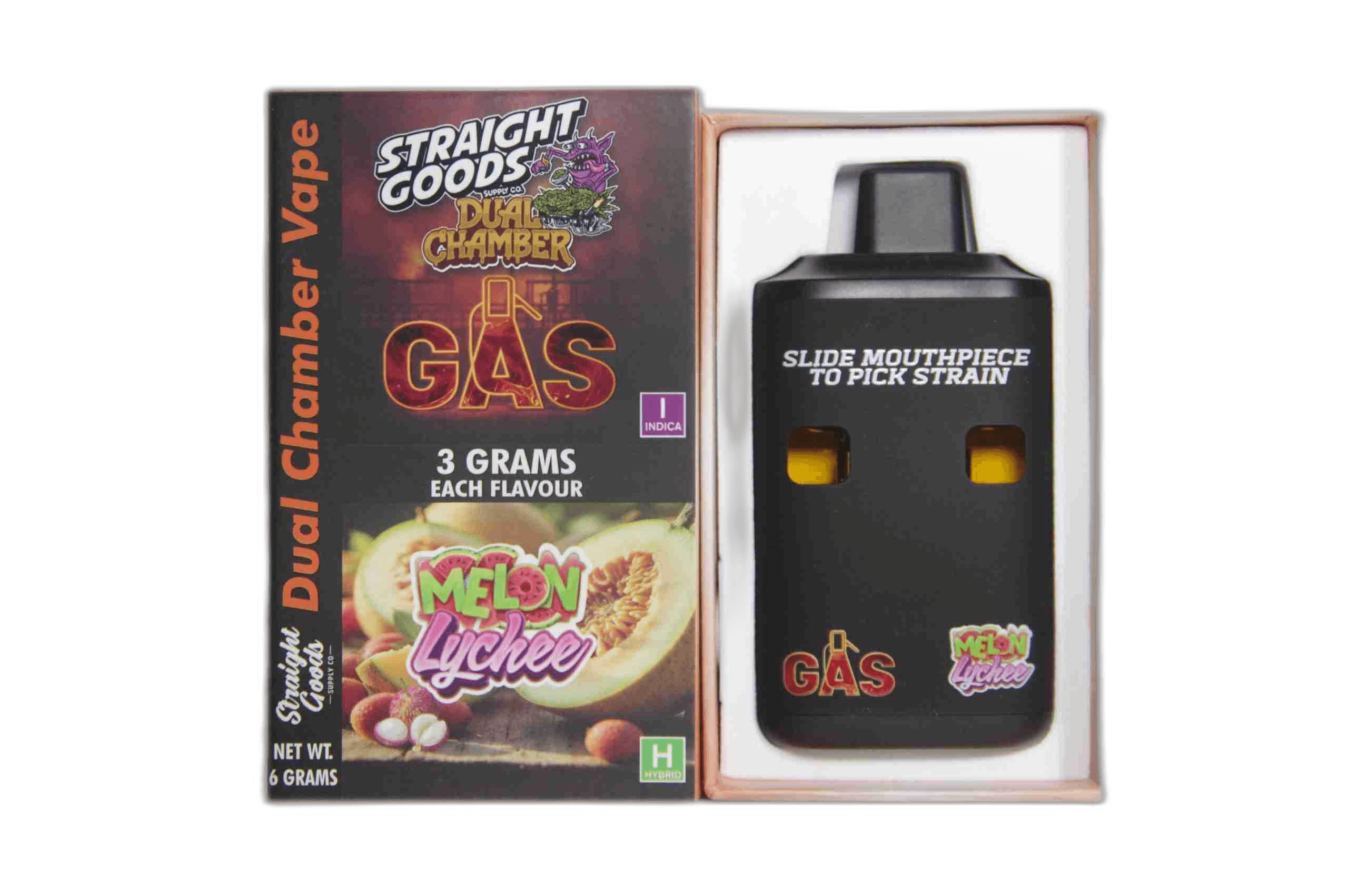 Straight Goods Supply Co Vape (3 Grams + 3 Grams) — Gas + Melon Lychee