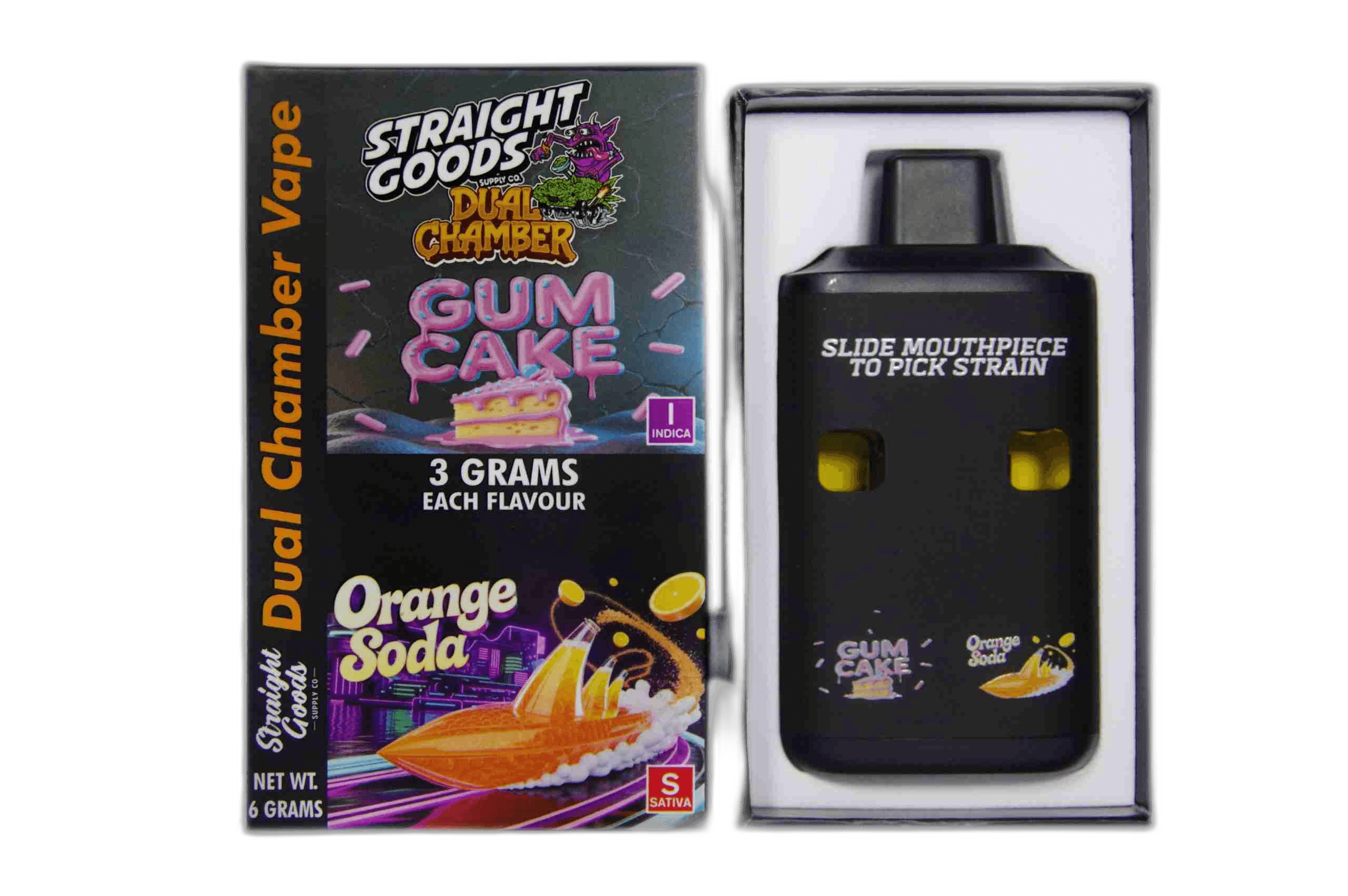 Straight Goods Supply Co Vape (3 Grams + 3 Grams) — Gum Cake + Orange Soda