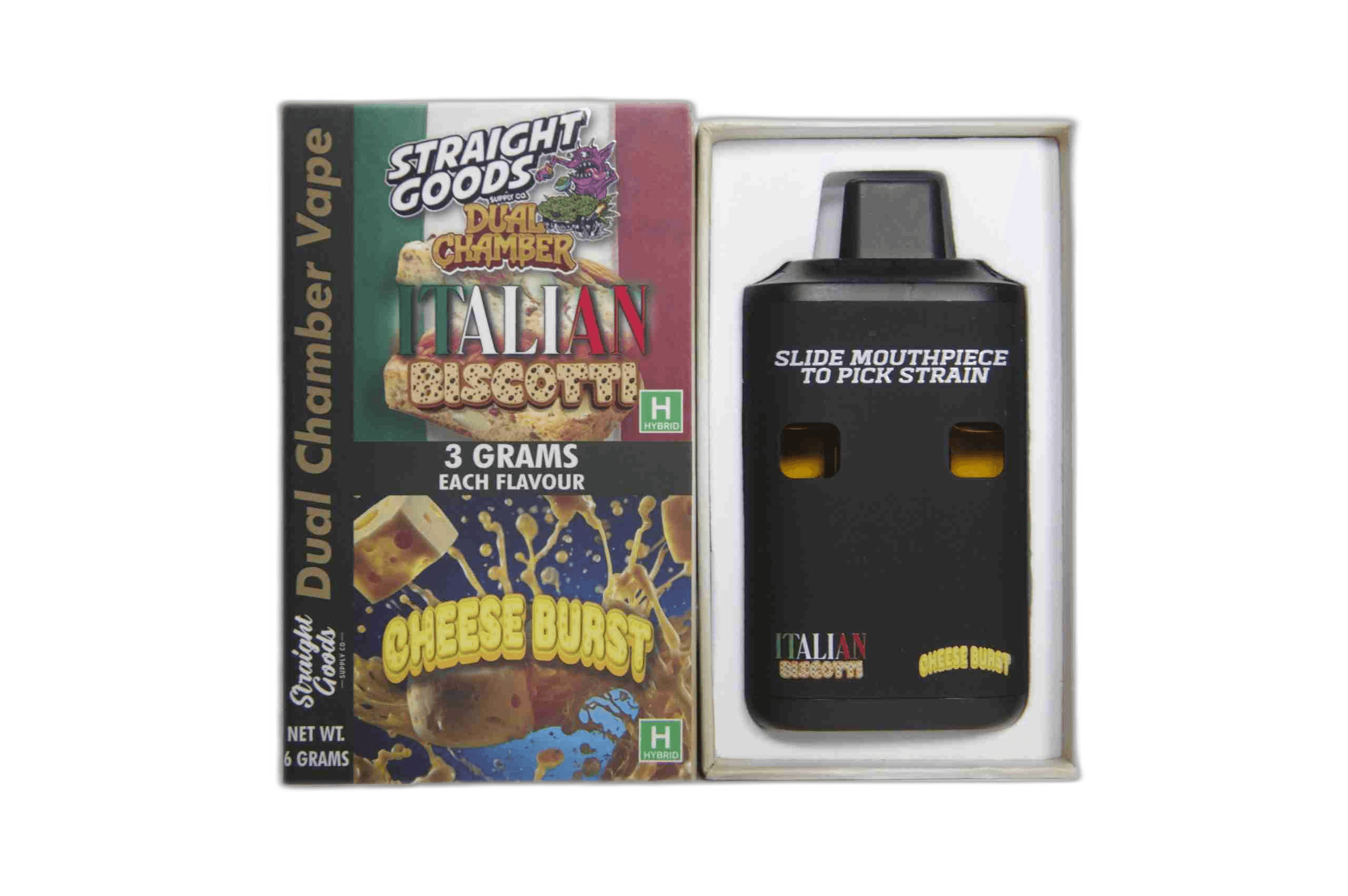 Straight Goods Supply Co Vape (3 Grams + 3 Grams) — Italian Biscotti + Cheese Burst
