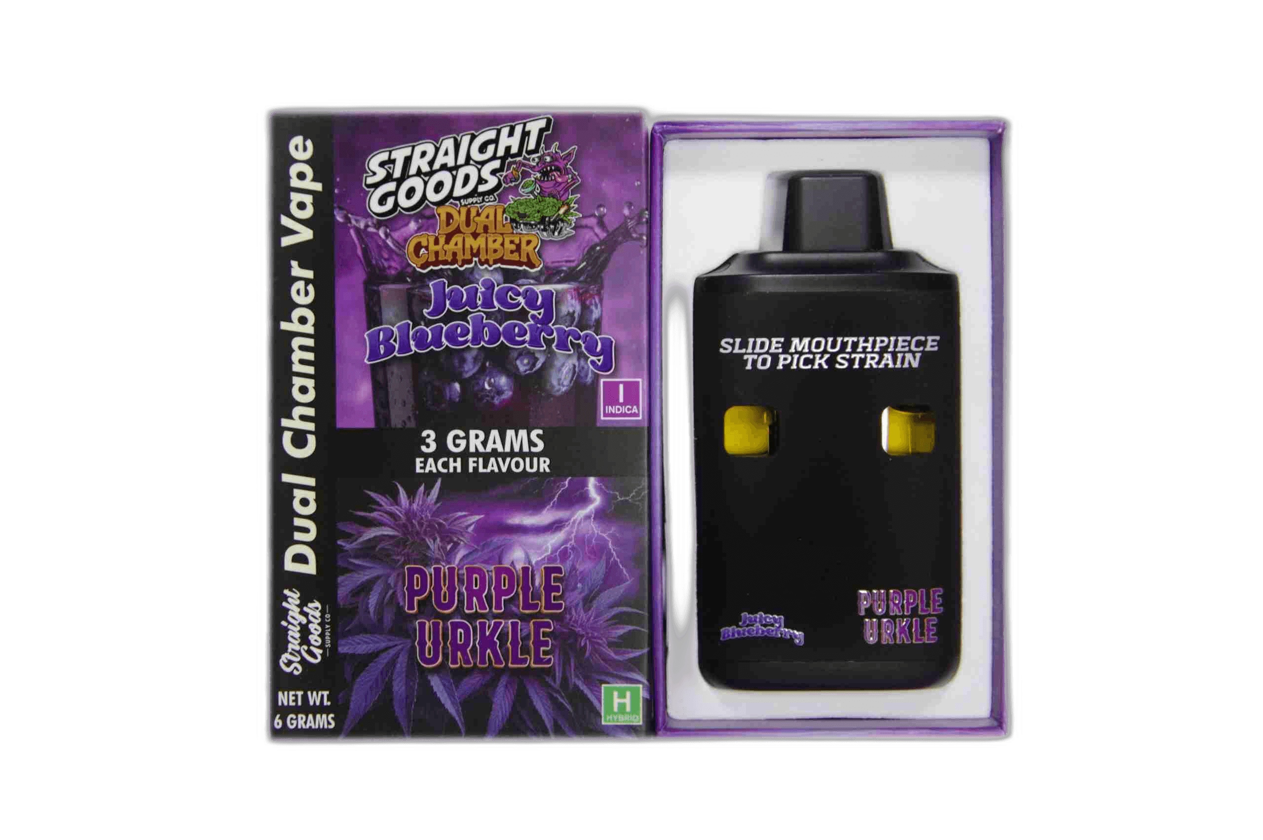 Straight Goods Supply Co Vape (3 Grams + 3 Grams) — Juicy Blueberry + Purple Urkle