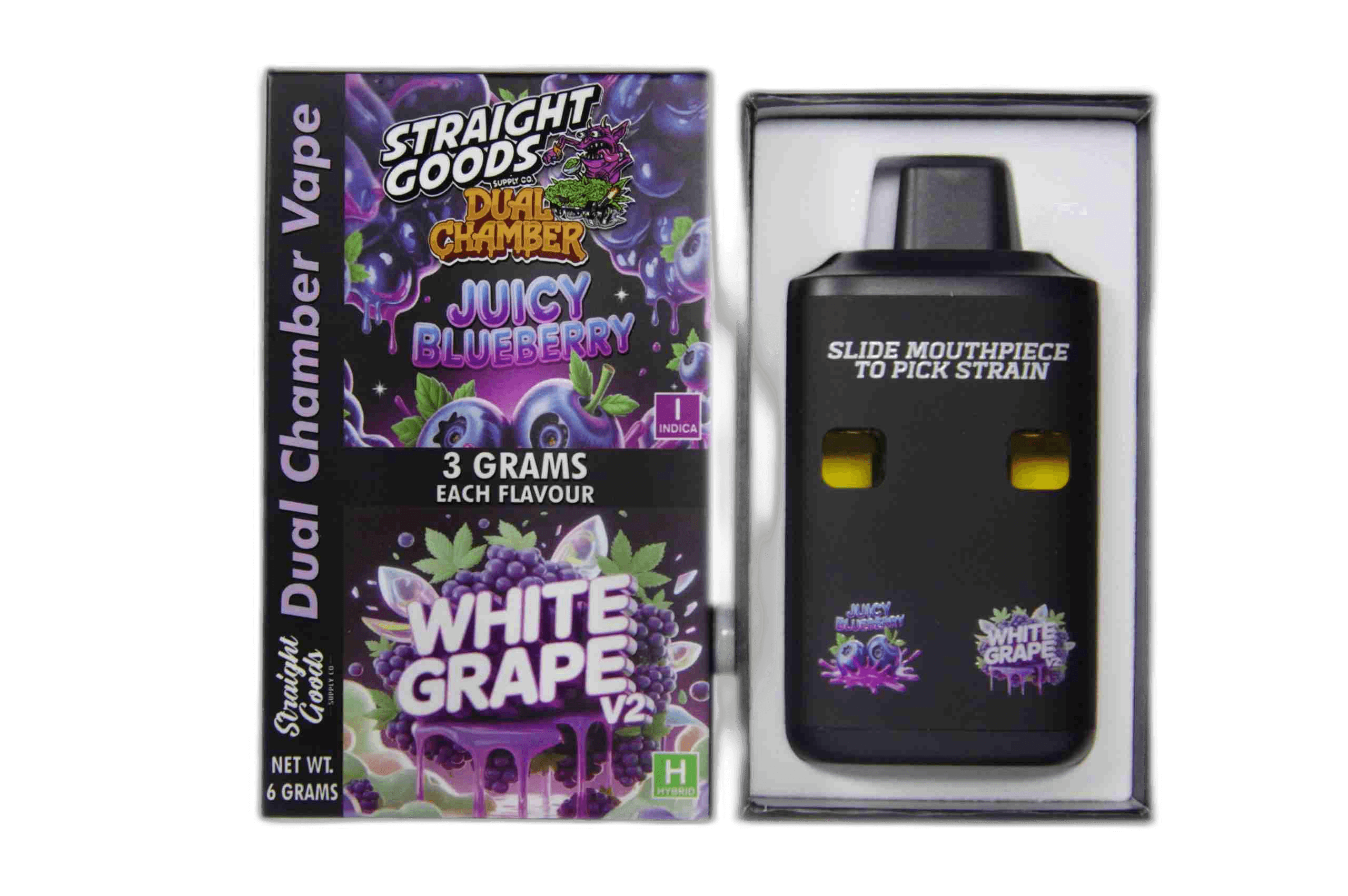 Straight Goods Supply Co Vape (3 Grams + 3 Grams) — Juicy Blueberry + White Grape V2