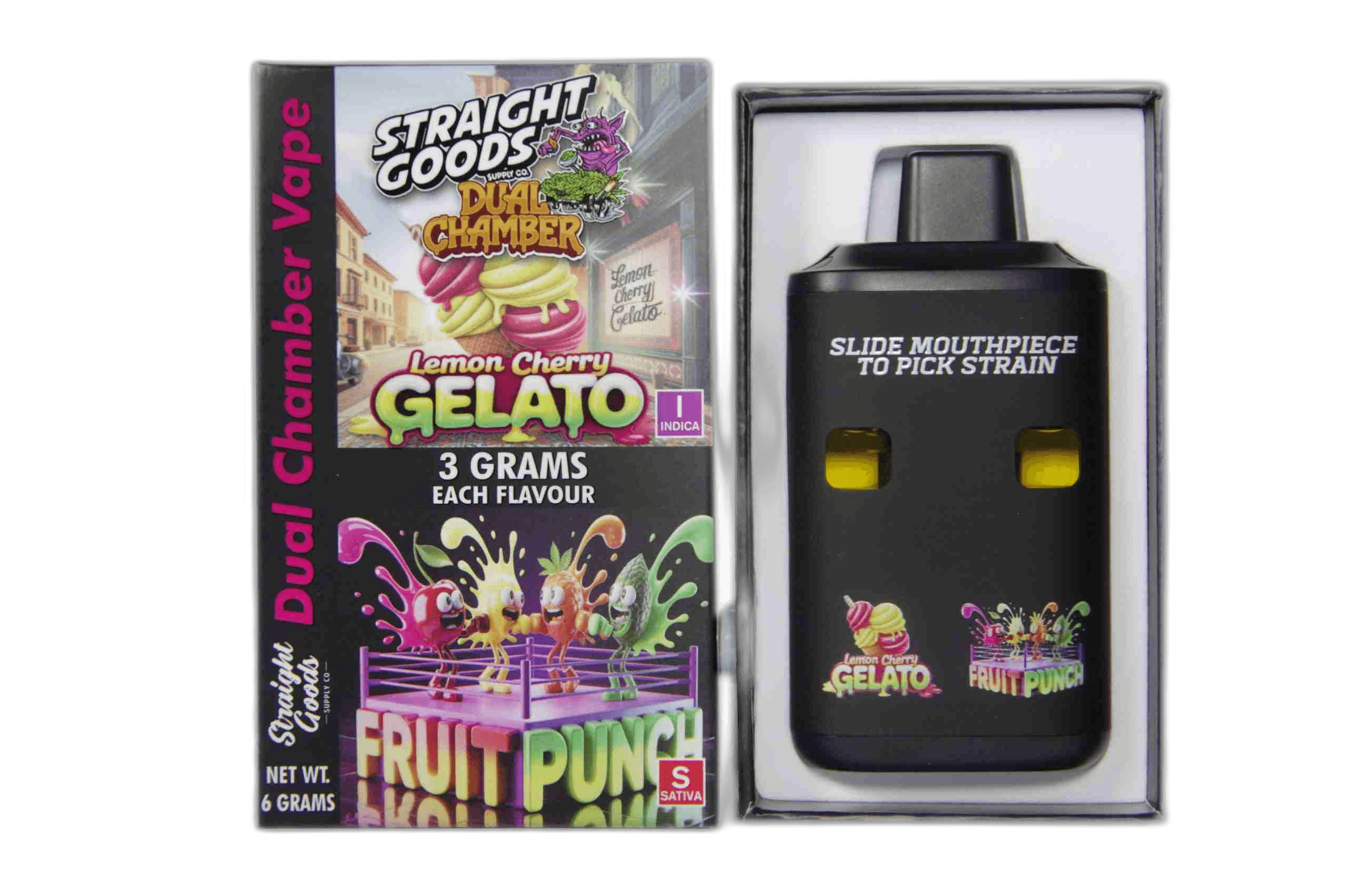 Straight Goods Supply Co Vape (3 Grams + 3 Grams) — Lemon Cherry Gelato + Fruit Punch