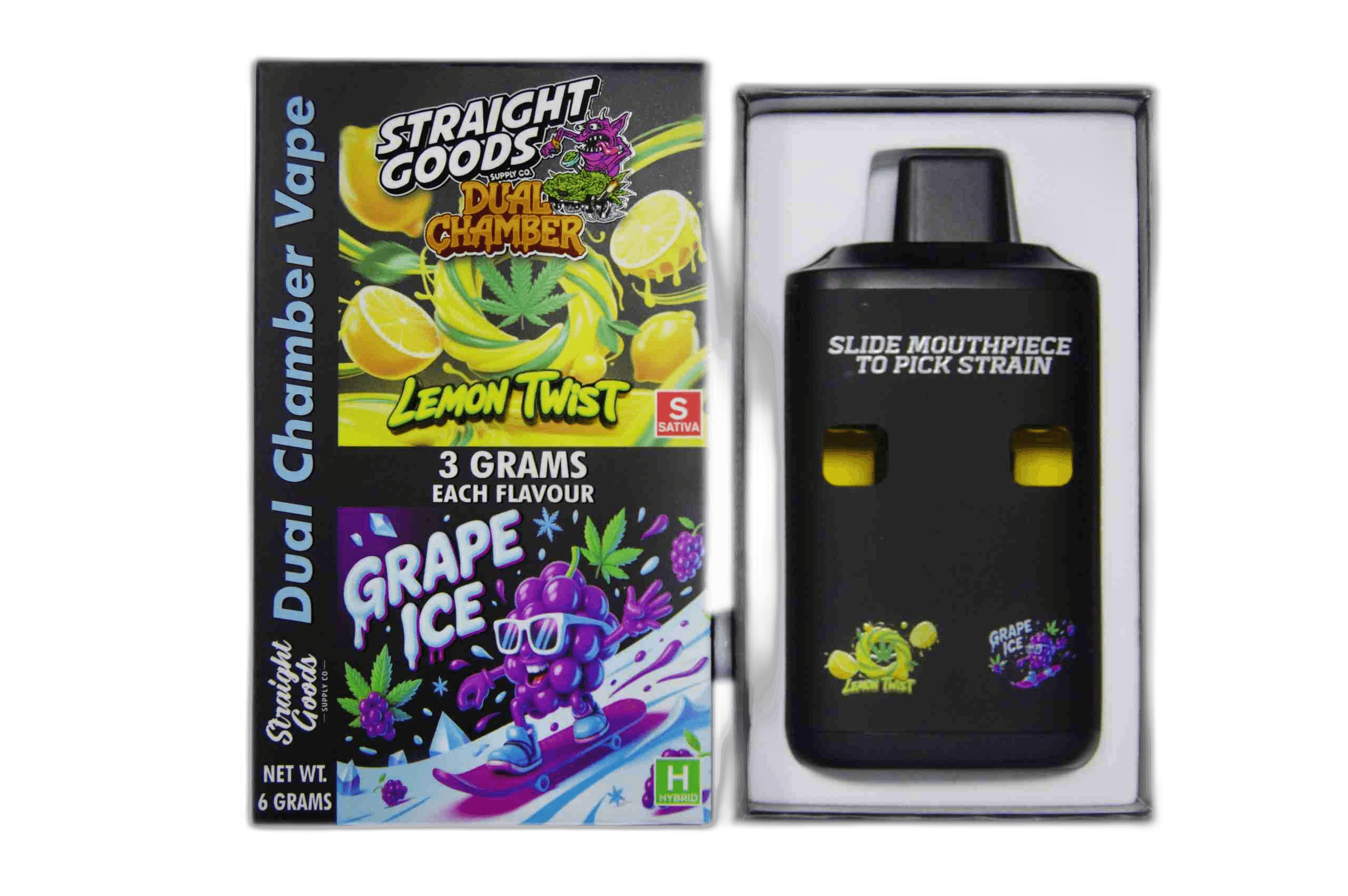Straight Goods Supply Co Vape (3 Grams + 3 Grams) — Lemon Twist + Grape Ice