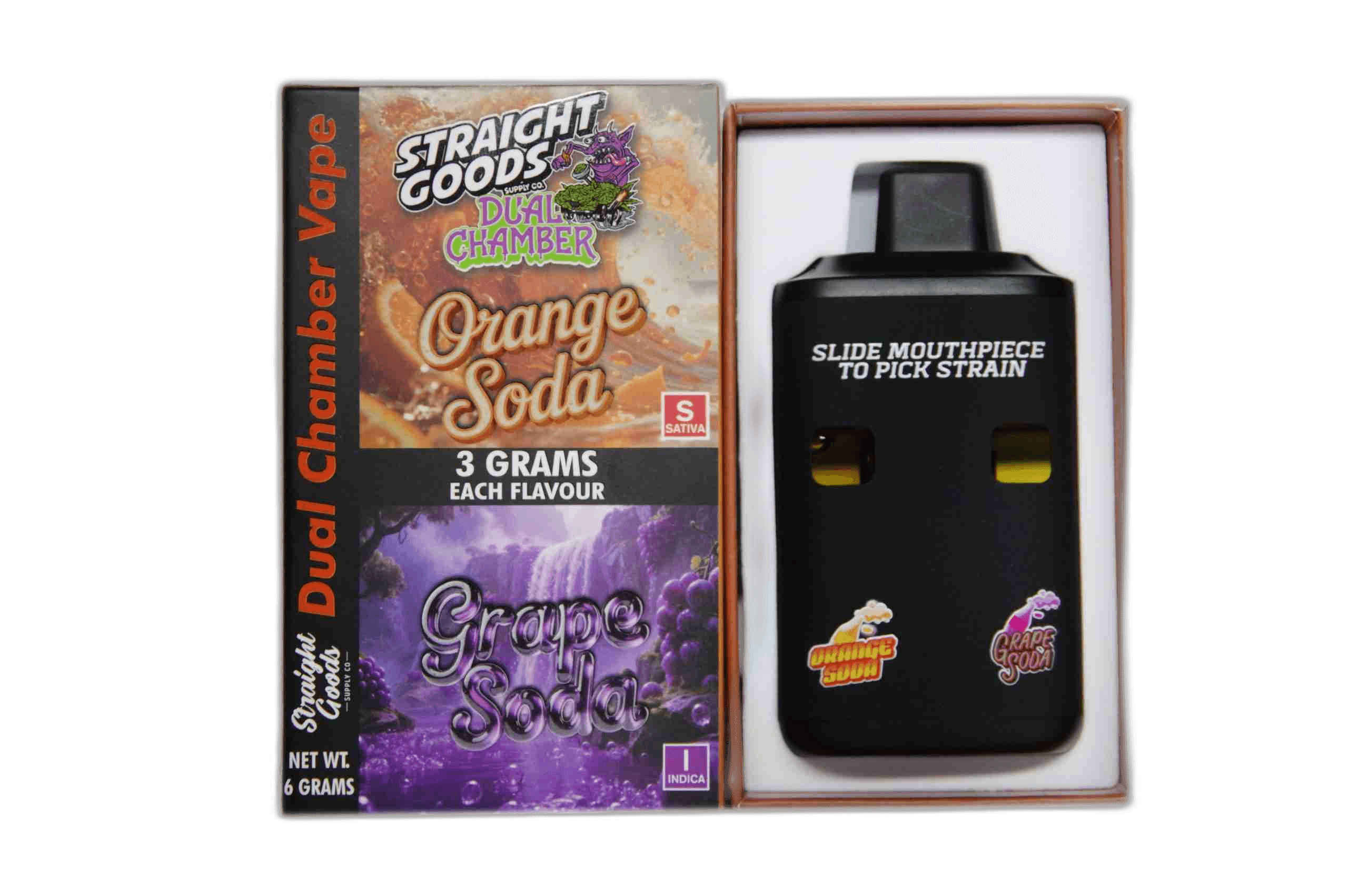 Straight Goods Supply Co Vape (3 Grams + 3 Grams) — Orange Soda + Grape Soda