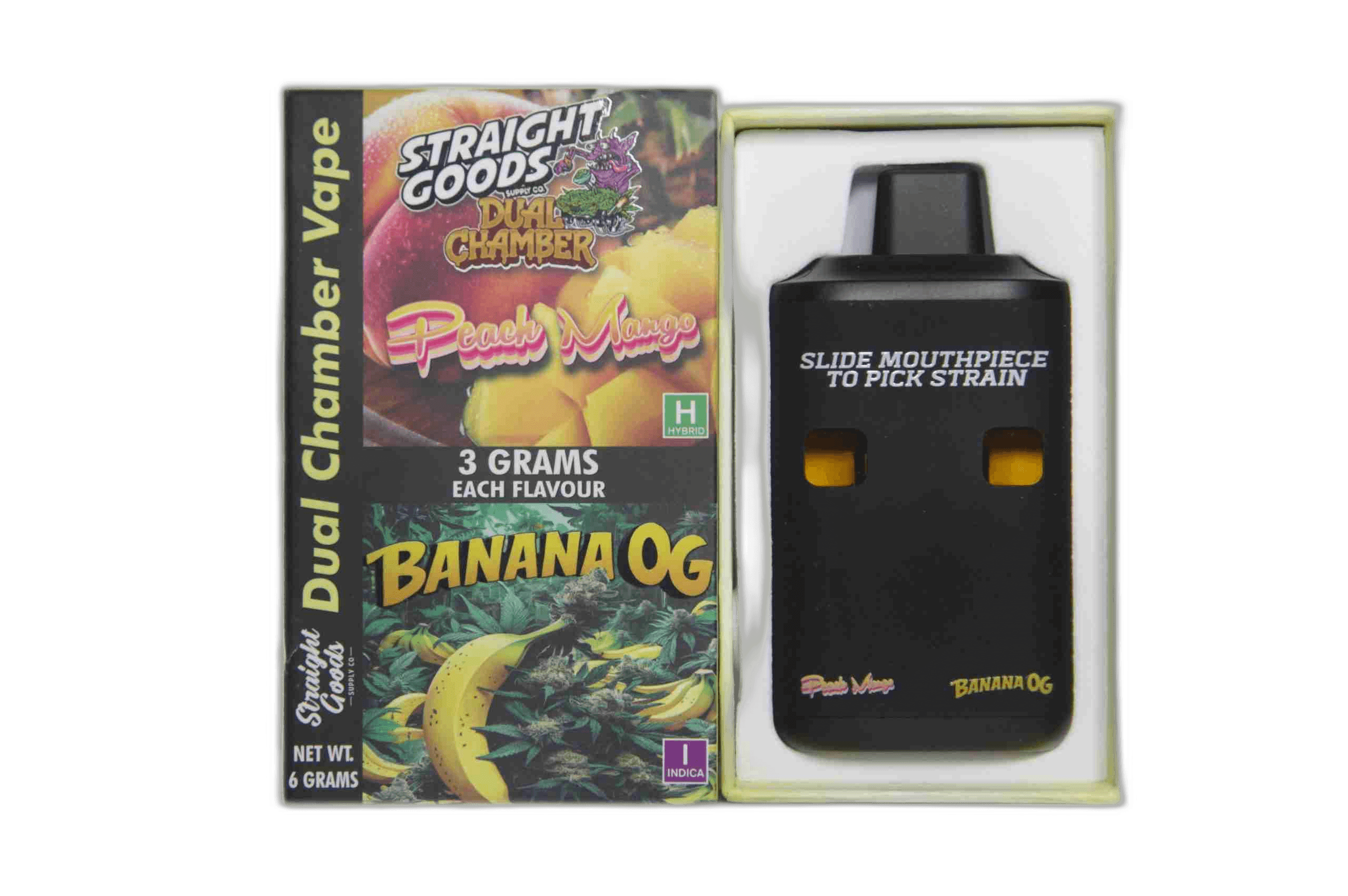 Straight Goods Supply Co Vape (3 Grams + 3 Grams) — Peach Mango + Banana OG
