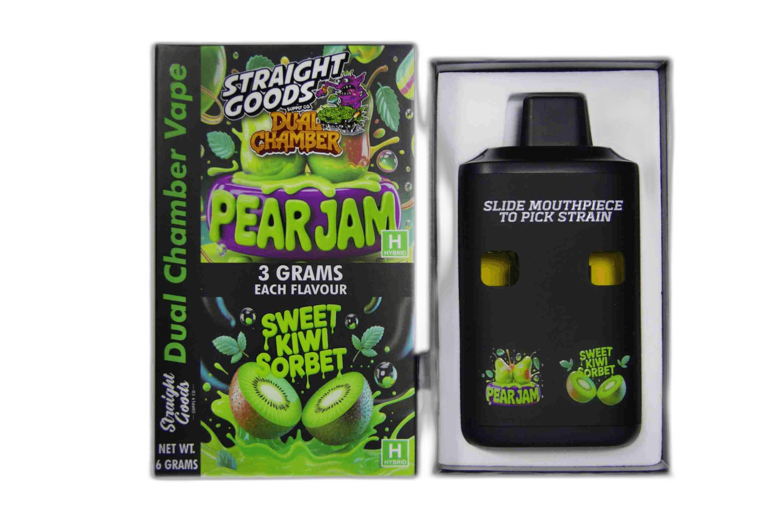 Straight Goods Supply Co Vape (3 Grams + 3 Grams) — Pear Jam + Sweet Kiwi Sorbet