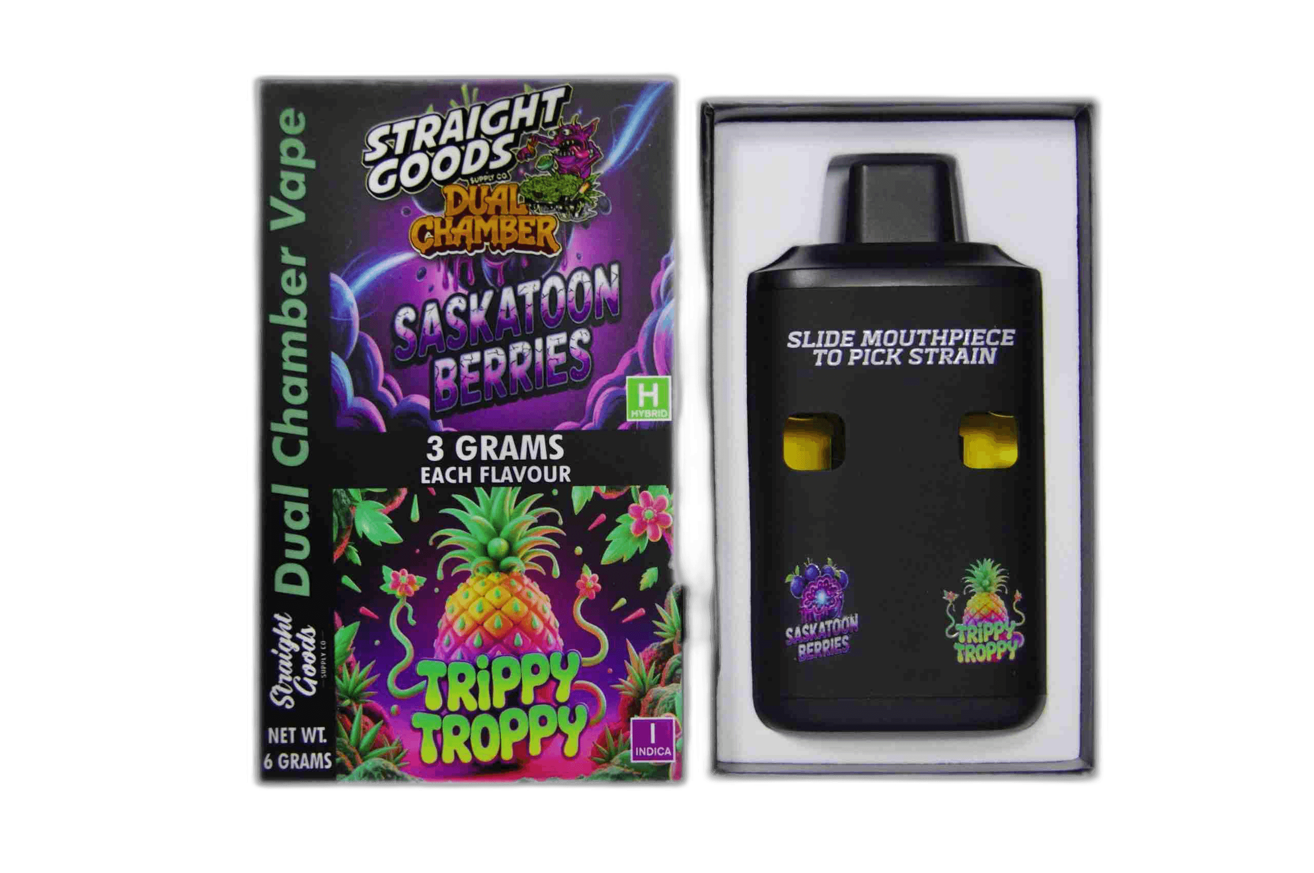 Straight Goods Supply Co Vape (3 Grams + 3 Grams) — Saskatoon Berries + Tripy Tropy