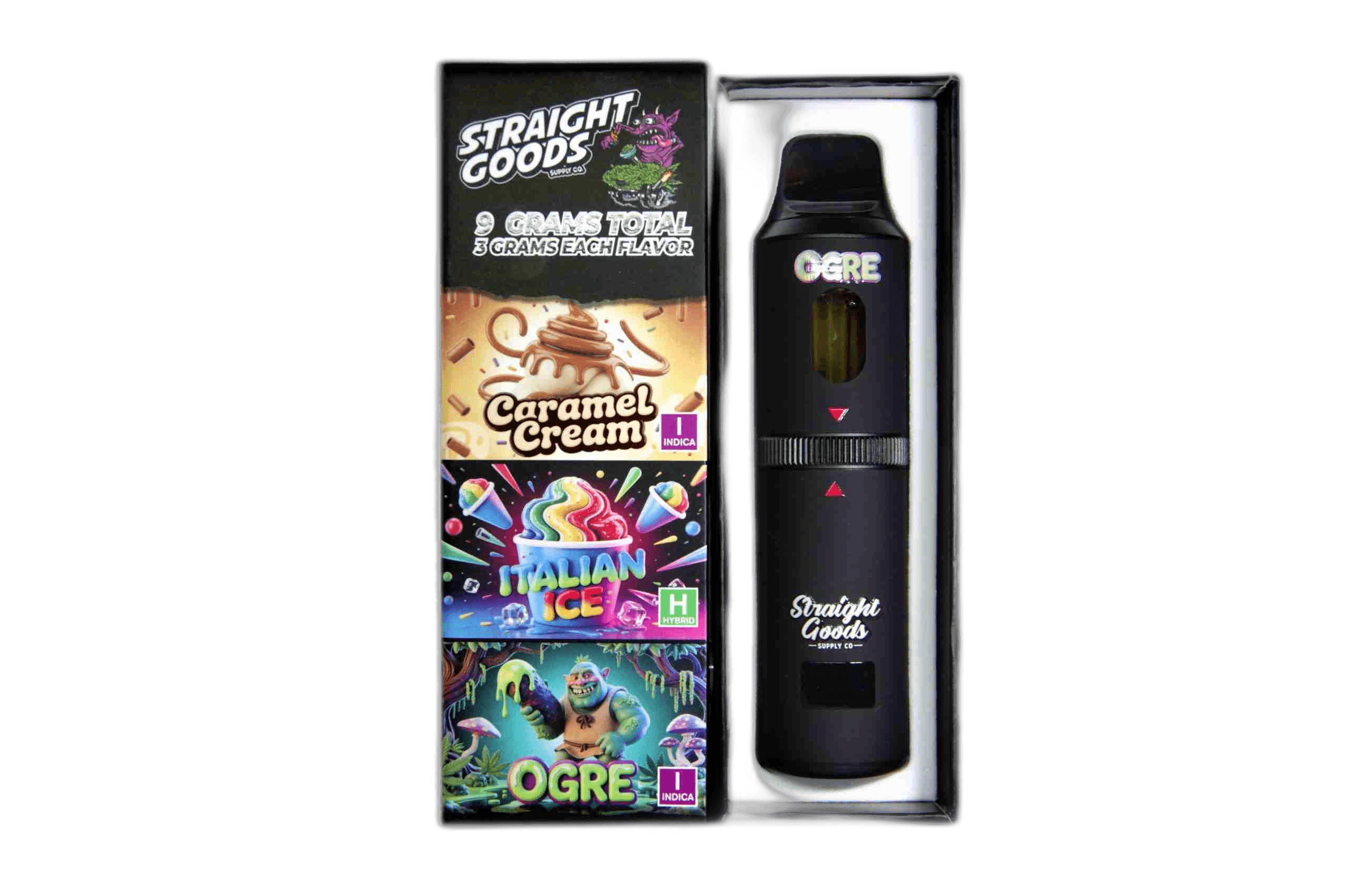 Straight Goods Supply Co Vape (3 Grams + 3 Grams + 3 Gram) — Caramel Cream + Italian Ice + Ogre