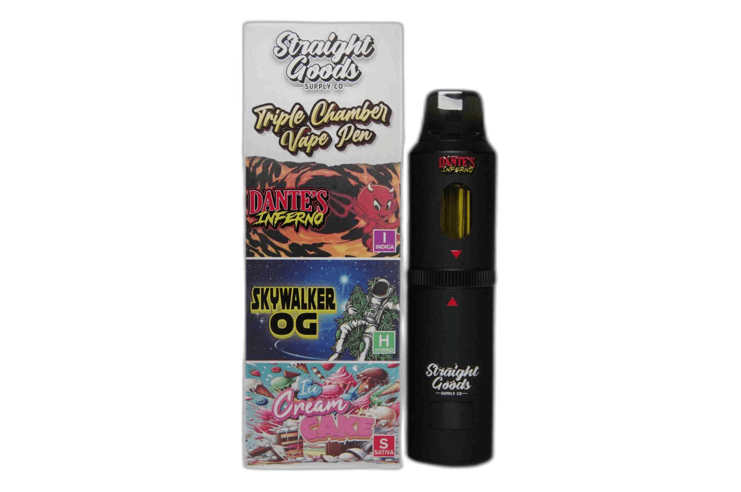 Straight Goods Supply Co Vape (3 Grams + 3 Grams + 3 Gram) — Dante’S Inferno + Skywalker OG + Ice Cream Cake