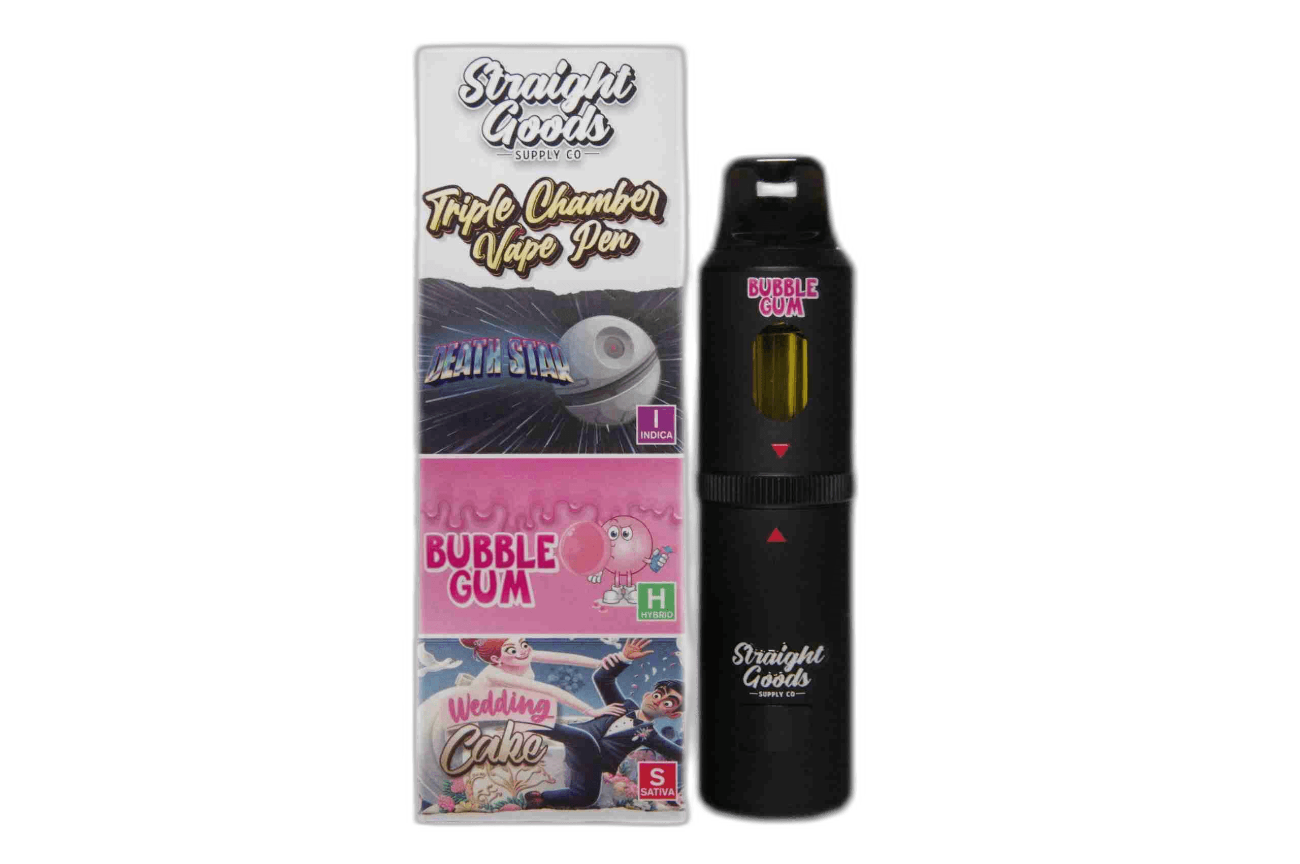 Straight Goods Supply Co Vape (3 Grams + 3 Grams + 3 Gram) — Death Star + Bubble Gum + Wedding Cake