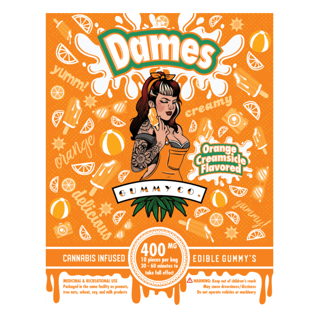 Dames Gummy Co. (400mg THC) — Orange Creamsicle